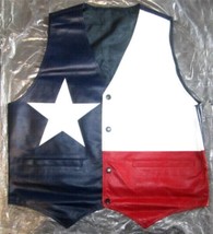Texas Flag Color Leather Vest New 2024 Stock. All Sizes - Hi Quality - Cp Brand - £61.27 GBP