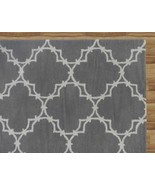 Hand Tufted Trellis Gray 6&#39; x 9&#39; Contemporary Woolen Area Rug Carpet - $651.10 CAD