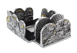 Stand for business cards &amp; memo paper from Israel. Jerusalem and menorah... - $34.50