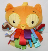 Taggies Whoo Loves You Owl 7&quot; No Teether Plush Soft Toy Ribbon Tags Smal... - $6.90