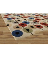 Hand Tufted Circle Dots Multi Color 9&#39; x 12&#39; Contemporary Woolen Area Ru... - $1,085.32 CAD
