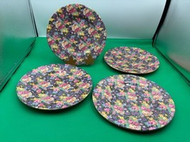 Set of 4 Royal Winton Grimwades HAZEL CHINTZ Luncheon Plates Vintage English - £82.61 GBP