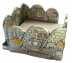 Holy land Stand for memo paper from Israel Jerusalem old city and menorah motifs - £23.19 GBP