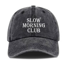 Slow Morning Club,Funny Baseball Cap,Funny Hats,Vintage Caps,Funny Vintage Cotto - $37.60