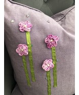 Lauren Ralph Lauren Pillow Embellished with Flowers 19x19 Feather Filled... - £25.93 GBP