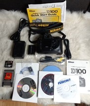 Mint Nikon D100 6.1 MP Digital SLR Camera Black Body in Original Box plu... - $94.05