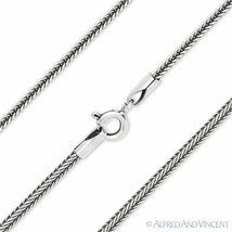 Dragon Bone Link 1.7mm Wheat Chain Necklace Oxidized .925 Italy Sterling Silver - £28.01 GBP+
