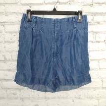 Express Shorts Womens 6 Blue High Rise Cuffed Denim Jean Shortie Lyocell - $17.98