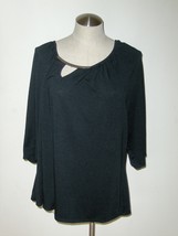 George Womens Black Top 3X Plus Size Gals 22/24 Stretch Blouse GW43377 - $19.99