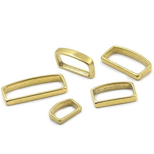 Bluemoona 2 Pcs - 40mm Brass D Ring Belt Loop Welded? Strap Leather Bag Strap