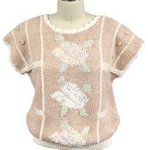 VTG Hand Knit Pastel Turtle Sweater Peach Pink Pullover 80s Costume 52” ... - $44.50