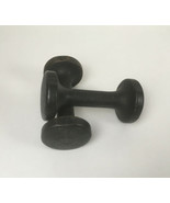 VTG HI 3lb Black Metal Hand Dumbbells X2 Round End China - $23.00 CAD