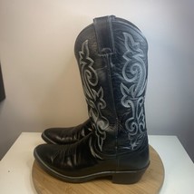 Justin London Mens Size 9 B Cowboy Boots Western Calf Leather Black 1409 - $49.49