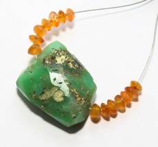 30.55 Cts Natural Chrysoprase Carnelian Loose Gemstone ( 22x17mm To 4mm ) - £5.48 GBP