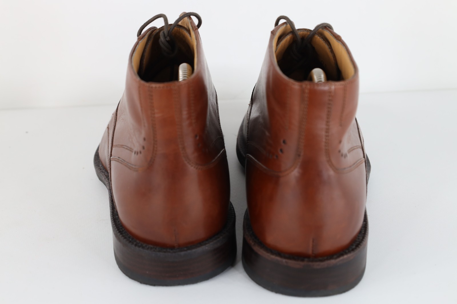 Johnston & Murphy Mens 10 Sheepskin Leather Toe Cap Chukkas Chukka Boots Brown Item image 5