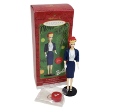 2000 Hallmark Mattel Commuter Set W Hat Barbie Doll Keepsake Christmas Ornament - £22.02 GBP
