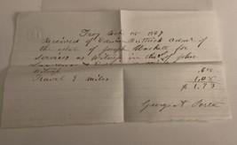 Handwritten Receipt Troy Mi  ID’d Signed George A Porter  1867 Antique M... - $27.01