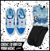 TRIP Socks for Dunk Low Argon Blue Flash Marina Dutch UNC University Shi... - $20.69