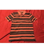Banana Republic Men’s Striped Polo Shirt Rust  &amp; Black Medium M Cotton B... - $17.71 CAD