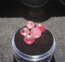 Spinel Cabochons, Gemmy Pink And Red Round Cabochons 5pcs 5mm 6mm 9.8Ct - £57.88 GBP