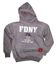 New York Hero Style: Men&#39;s Official Gray FDNY Hoodie Sweatshirt - £31.28 GBP