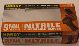 9 mil Nitrile Powder-Free Gloves 50 Pc Large for Industrial Use - £30.77 GBP