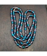 Cuentas de vidrio vintage Aqua Blue Lagoon y cuentas de lujo púrpura 10,... - $653.52 MXN