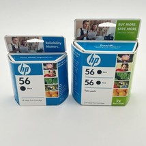 Lot Of 3 HP 56 Black Ink Printer Cartridge Sealed in Box Authentic HP *Details* - $27.12