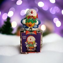 JSNY Holiday Snowman Wreath with Box Christmas Candle Holder Votive Tealight - £12.52 GBP