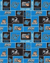 GVSU Grand Valley State University Lakers Turquoise FLEECE Fabric Print gvsu012s - £7.89 GBP