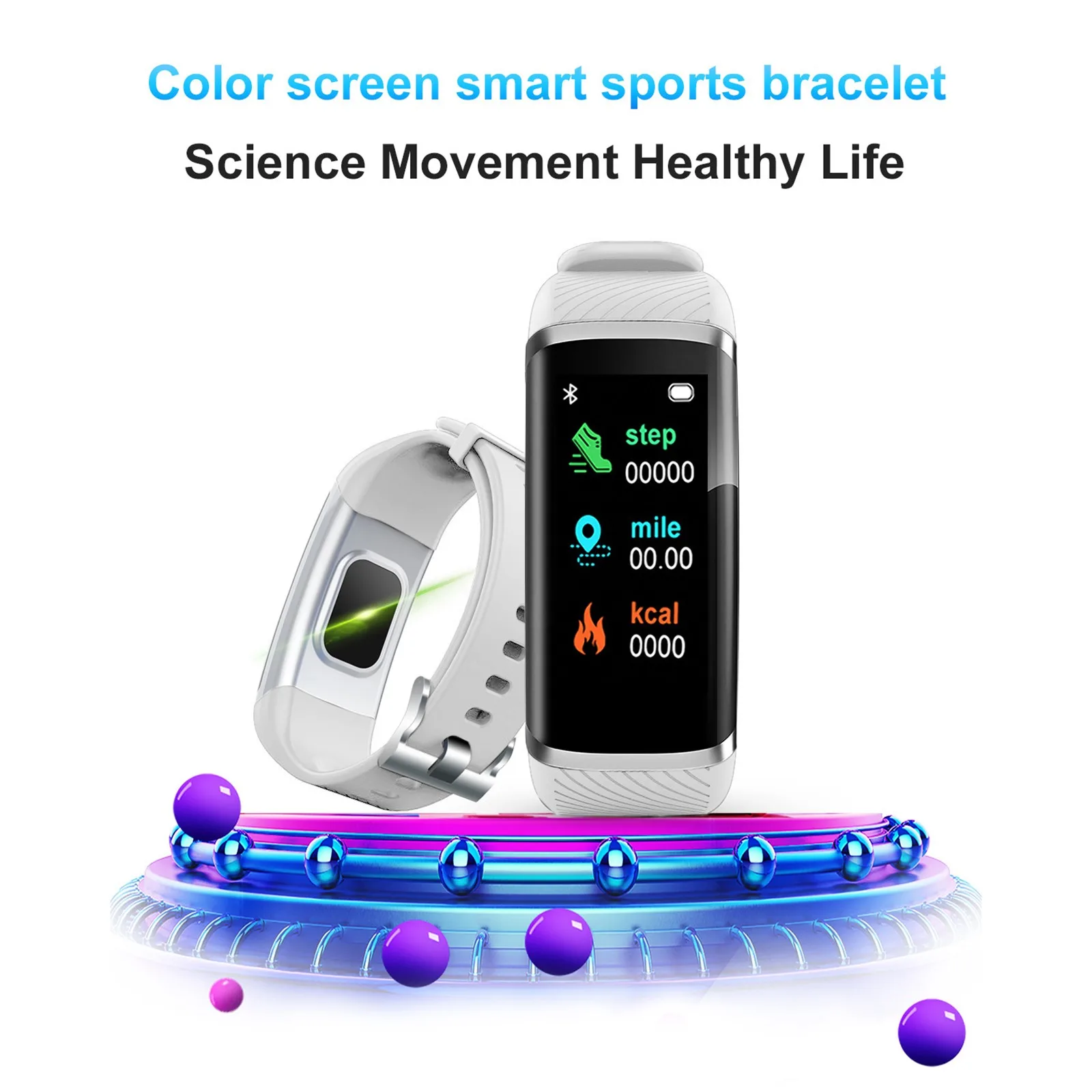 1.2 inch color screen smart watch pedometer waterproof fitness health detection  - £120.09 GBP