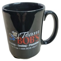 Coffee Cup Mug Team Bob&#39;s Heating Cooling Plumbing Black Heavy Duty 4.75... - £5.77 GBP