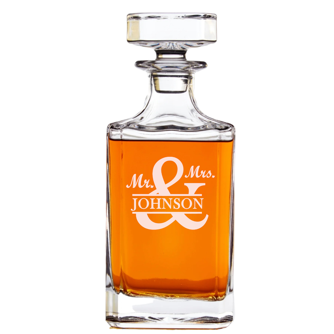 Personalized Whiskey Decanter – 750ml Engraved Whisky Decanter Glass And... - $28.99