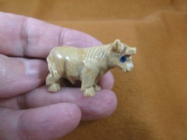 (Y-BUL-15) Tan gray Bull steer cow SOAPSTONE carving figurine STONE farm... - $8.59