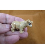 (Y-BUL-15) Tan gray Bull steer cow SOAPSTONE carving figurine STONE farm... - €7,40 EUR