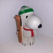 Vintage Peanuts Snoopy Skier Sking Penny Bank 7&quot; - $12.38