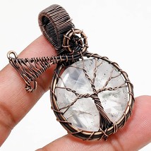 Rose Quartz Gemstone Ethnic Gifted Copper Wire Wrap Pendant Jewelry 2.10&quot; SA 427 - £5.20 GBP