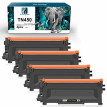 4PK High Yield TN-450 Black Toner Cartridge For Brother HL-2240 2270DW M... - £38.41 GBP