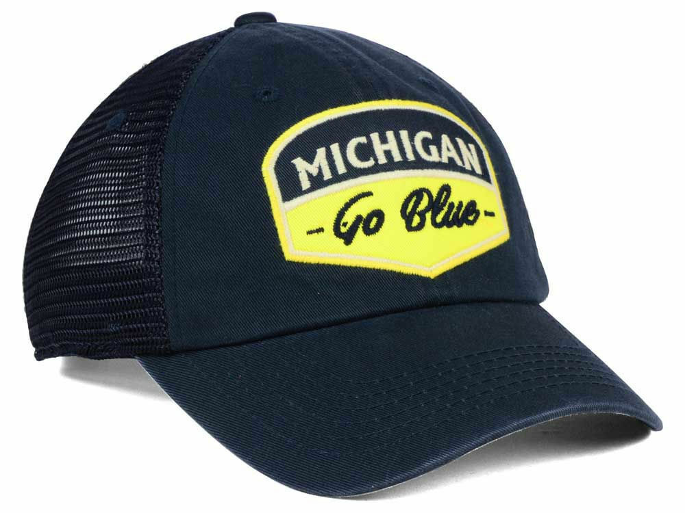Michigan Wolverines Mens TOTW Society Adjustable Trucker Hat Cap - OSFM - NWT - $12.59