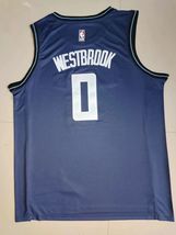 Men&#39;s Russell #0 Westbrook Basketball Jersey Navy Blue 2024 - £27.96 GBP