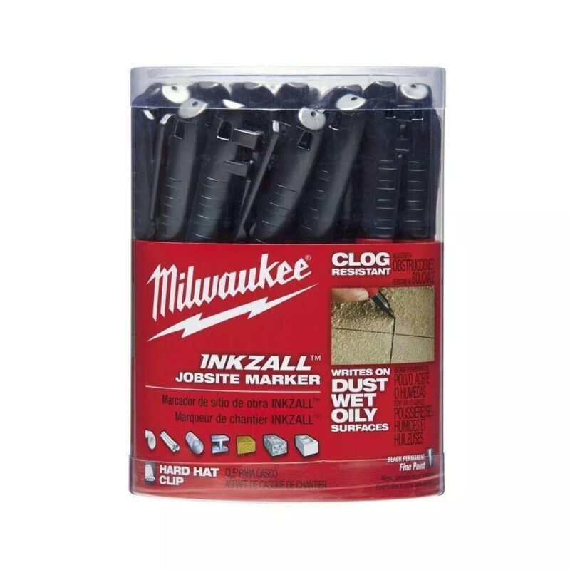 Milwaukee INKZALL Black Fine Tip Jobsite Marker 36-Pack - $36.59