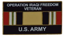 Us Army Operation Iraqi Freedom Veteran W/RIBBON Pin Or Hat Pin - Veteran Owned - £4.40 GBP