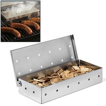 Smoker Box, Bbq Wood Chips Smoker Box For Gas Or Charcoal Grills Heavy Duty Stai - £22.11 GBP