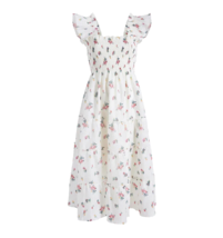NWT Hill House Ellie Nap Dress in Ivory Ikat Taffeta Crinkled Smocked Midi XL - £110.65 GBP