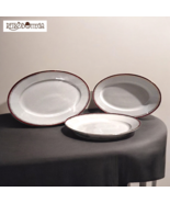 Large Oval Serving Plates Antique Porcelain Richard Ginori Gold Fillet - $3,913.07 MXN