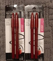 2 Maybelline Expert Wear Twin Brow &amp; Eye Pencil  (101) Velvet Black (MK1... - $19.80