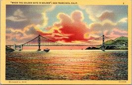 One(1) California San Francisco When the Golden Gate Bridge is Golden Po... - £5.87 GBP