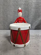 Vintage Porcelain Drummer Soldier Christmas Candle Holder Home Decor 7.5” - £15.65 GBP