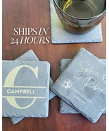 Custom Slate Coaster Personalized Wedding Date Gift Mr and Mrs Wedding P... - $6.23 CAD