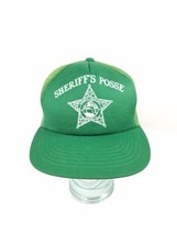 Vintage Trucker Hat Sheriff&#39;s Posse Lee County, FL Snapback Mesh Back Green - $19.75